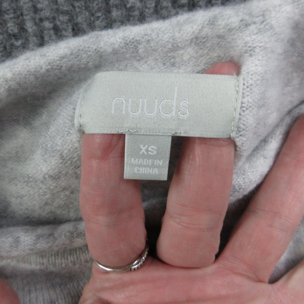 Nuuds Sweater Womens XS Gray Pullover Tight-Knit Stretch Relaxed Fit Crewneck - Picture 5 of 10